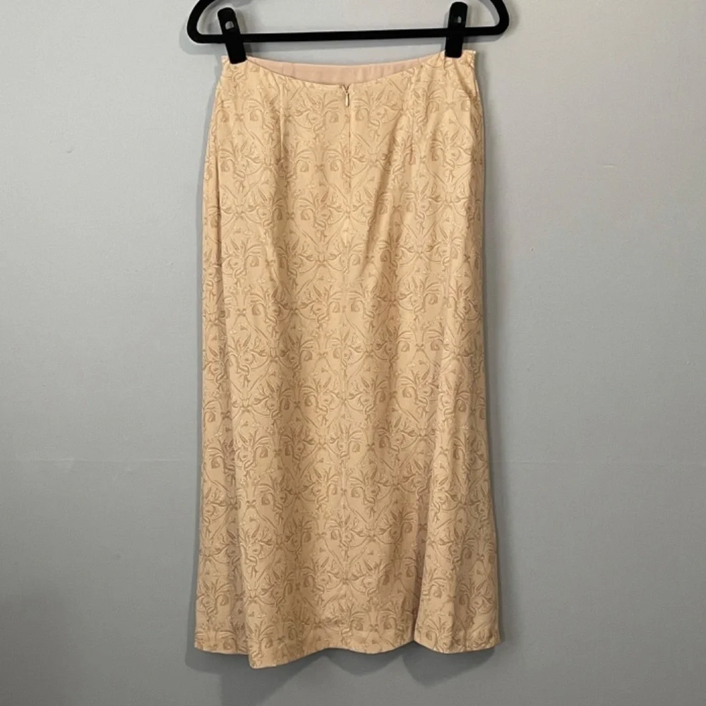 Vintage 100% Silk Talbots Baroque Midi Slip Skirt tag 6, 4 fit (S) EUC